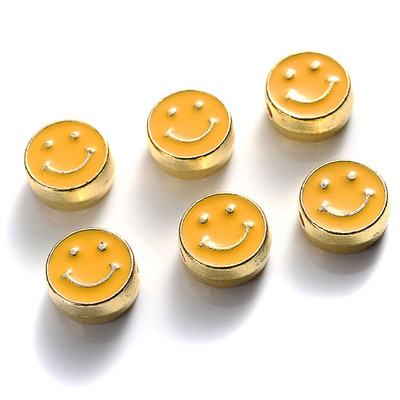 10 tk 8 mm värvi email Smiley Face ümmargused helmed ise ehete tegemiseks käevõru kaelakee naerupära helmed tarvikud võlu