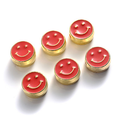 10 tk 8 mm värvi email Smiley Face ümmargused helmed ise ehete tegemiseks käevõru kaelakee naerupära helmed tarvikud võlu