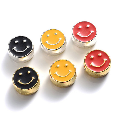 10 tk 8 mm värvi email Smiley Face ümmargused helmed ise ehete tegemiseks käevõru kaelakee naerupära helmed tarvikud võlu