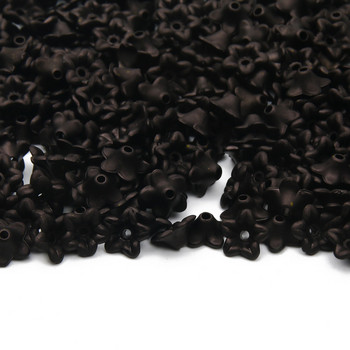 100 τμχ/παρτίδα 10mm Μαύρες ματ ακρυλικές χάντρες Flower Spacer Beads for Jewelry Making Diy Βραχιόλι Κολιέ Καπέλα με χάντρες Αξεσουάρ