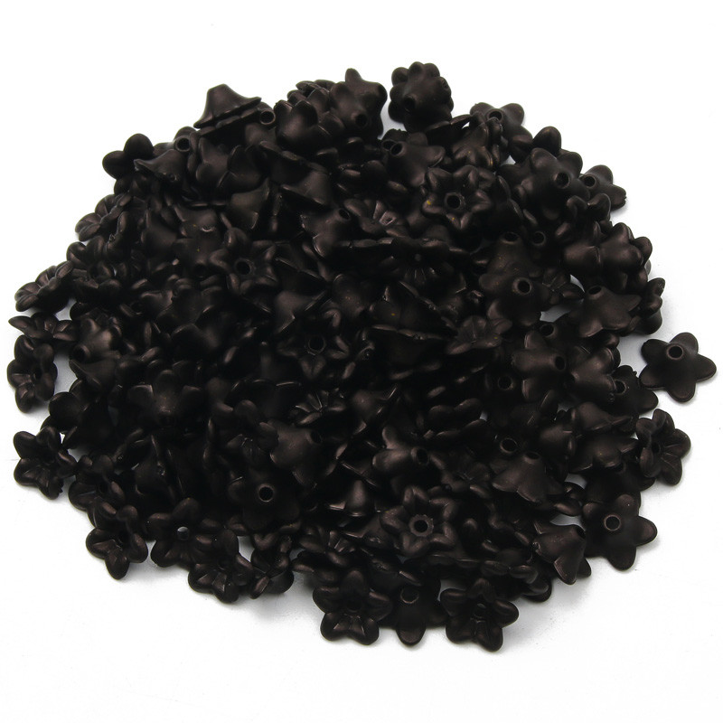 100 tk/partii 10 mm mustad matid akrüülhelmed lillevahehelmed ehete valmistamiseks isetehtud käevõru kaelakee helmemütsid Aksessuaarid