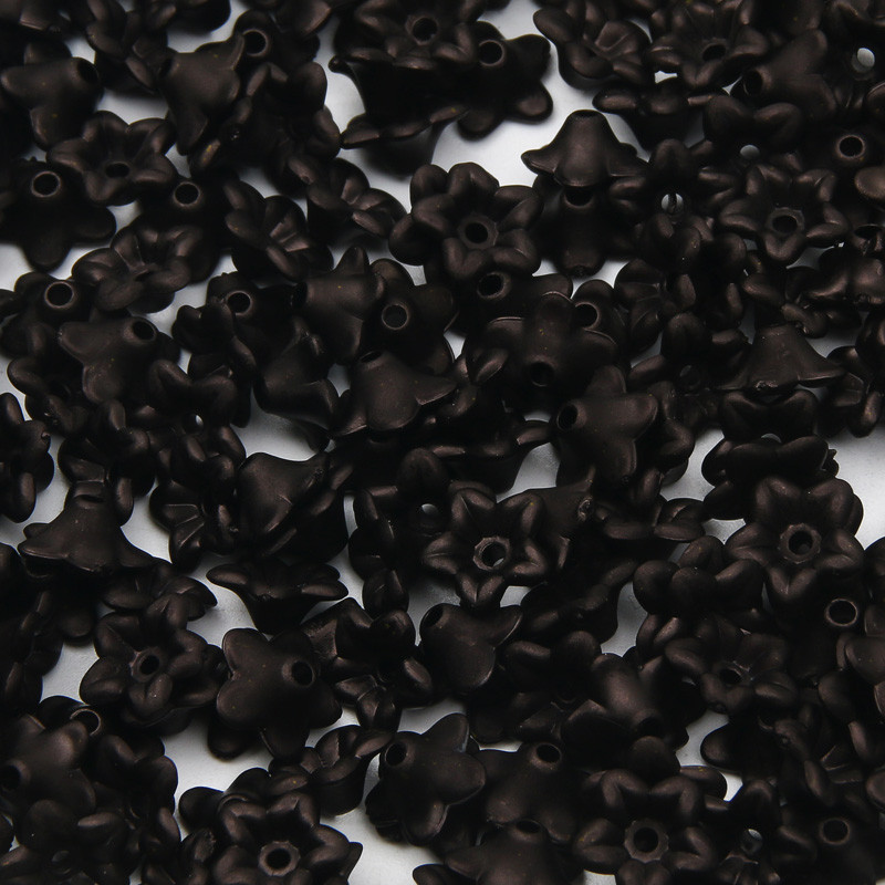 100 tk/partii 10 mm mustad matid akrüülhelmed lillevahehelmed ehete valmistamiseks isetehtud käevõru kaelakee helmemütsid Aksessuaarid