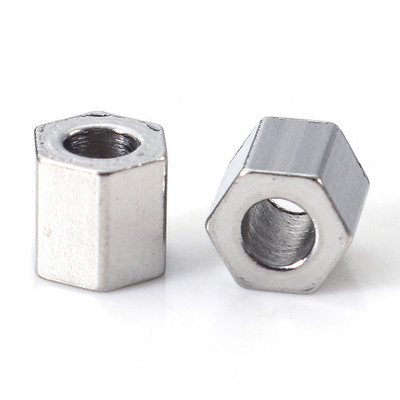 304 χάντρες από ανοξείδωτο ατσάλι Πολύχρωμες εξάγωνες χάντρες διαχωριστικού πρίσματος για DIY κοσμήματα κατασκευής κολιέ Βραχιόλια Μεταλλικές χάντρες, 10 τμχ