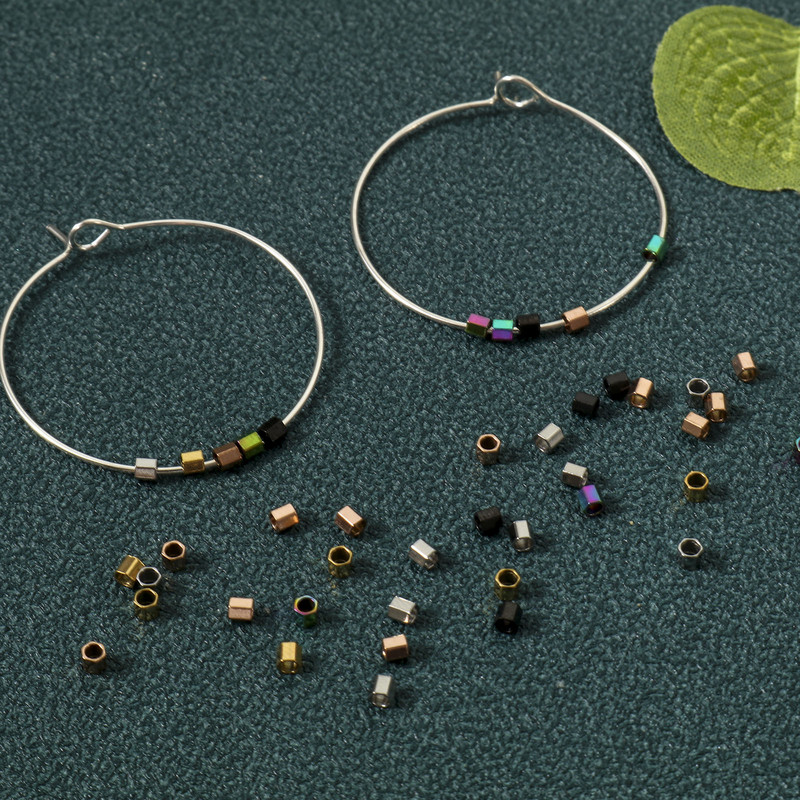 304 χάντρες από ανοξείδωτο ατσάλι Πολύχρωμες εξάγωνες χάντρες διαχωριστικού πρίσματος για DIY κοσμήματα κατασκευής κολιέ Βραχιόλια Μεταλλικές χάντρες, 10 τμχ