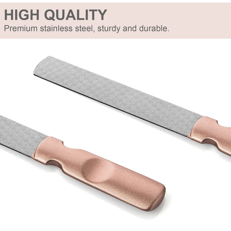 Metallist küüneviil naturaalsetele küüntele Brändikvaliteediga roostevabast terasest küüneviilid Kahepoolne teemantküüneviil pestav ja korduvkasutatav