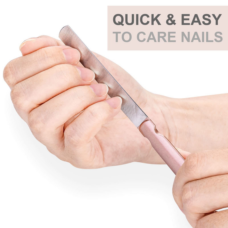 Metallist küüneviil naturaalsetele küüntele Brändikvaliteediga roostevabast terasest küüneviilid Kahepoolne teemantküüneviil pestav ja korduvkasutatav