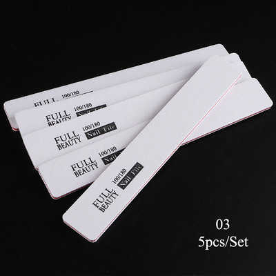 5 τμχ/Παρτίδα Επαγγελματική λίμα νυχιών 100/180 Σετ λείανσης γυαλίσματος Buffer Block Buffing Nail Art Filer Εργαλεία μανικιούρ πεντικιούρ TR1535