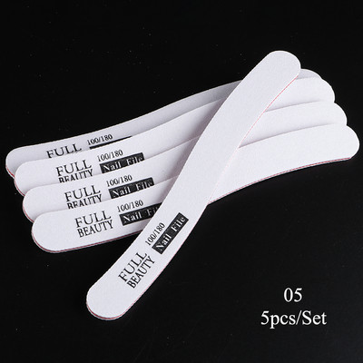 5 τμχ/Παρτίδα Επαγγελματική λίμα νυχιών 100/180 Σετ λείανσης γυαλίσματος Buffer Block Buffing Nail Art Filer Εργαλεία μανικιούρ πεντικιούρ TR1535