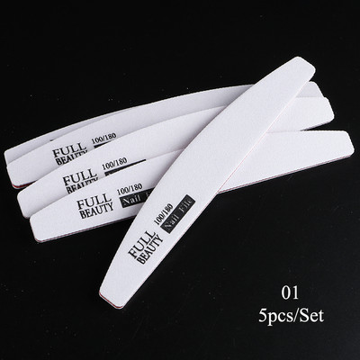 5 τμχ/Παρτίδα Επαγγελματική λίμα νυχιών 100/180 Σετ λείανσης γυαλίσματος Buffer Block Buffing Nail Art Filer Εργαλεία μανικιούρ πεντικιούρ TR1535