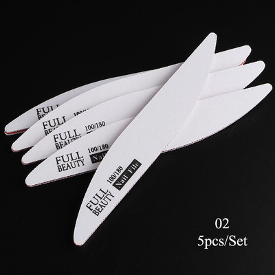 5 τμχ/Παρτίδα Επαγγελματική λίμα νυχιών 100/180 Σετ λείανσης γυαλίσματος Buffer Block Buffing Nail Art Filer Εργαλεία μανικιούρ πεντικιούρ TR1535