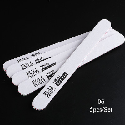 5 τμχ/Παρτίδα Επαγγελματική λίμα νυχιών 100/180 Σετ λείανσης γυαλίσματος Buffer Block Buffing Nail Art Filer Εργαλεία μανικιούρ πεντικιούρ TR1535