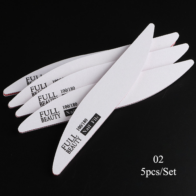 5 τμχ/Παρτίδα Επαγγελματική λίμα νυχιών 100/180 Σετ λείανσης γυαλίσματος Buffer Block Buffing Nail Art Filer Εργαλεία μανικιούρ πεντικιούρ TR1535