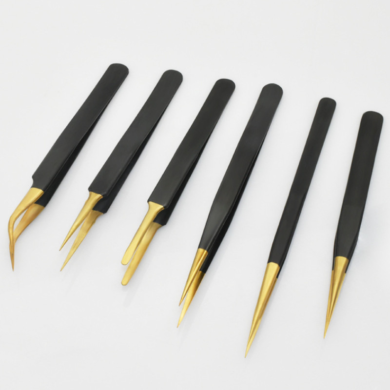 Roostevabast terasest küünarnuki antistaatilised pintsetid küünte kivist paillette näpitsaga maniküür kunstripsmete pintsettide klambri kitkumise tööriist