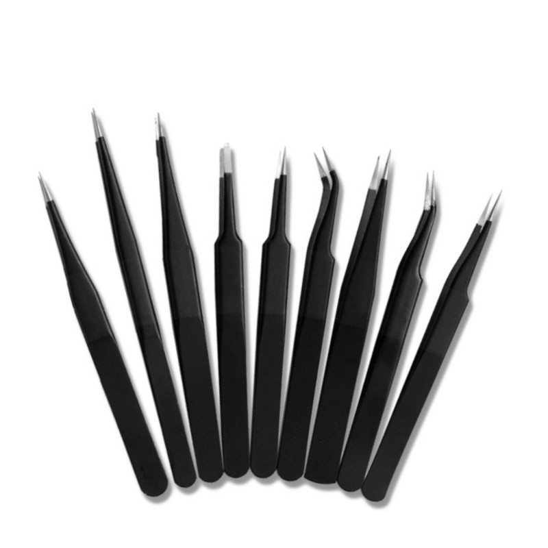 Roostevabast terasest küünarnuki antistaatilised pintsetid küünte kivist paillette näpitsaga maniküür kunstripsmete pintsettide klambri kitkumise tööriist