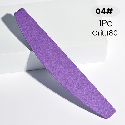 Πολύχρωμο σφουγγάρι Half Moon Nail Files Αντικατάσταση μαξιλαριού για μεταλλική λίμα νυχιών Μίας χρήσης Pad γυαλόχαρτο διπλής όψης Buffer 100 Grit