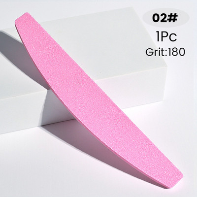 Πολύχρωμο σφουγγάρι Half Moon Nail Files Αντικατάσταση μαξιλαριού για μεταλλική λίμα νυχιών Μίας χρήσης Pad γυαλόχαρτο διπλής όψης Buffer 100 Grit