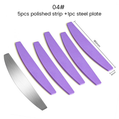 Πολύχρωμο σφουγγάρι Half Moon Nail Files Αντικατάσταση μαξιλαριού για μεταλλική λίμα νυχιών Μίας χρήσης Pad γυαλόχαρτο διπλής όψης Buffer 100 Grit