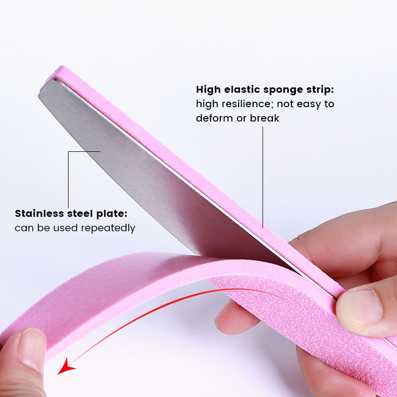 Πολύχρωμο σφουγγάρι Half Moon Nail Files Αντικατάσταση μαξιλαριού για μεταλλική λίμα νυχιών Μίας χρήσης Pad γυαλόχαρτο διπλής όψης Buffer 100 Grit