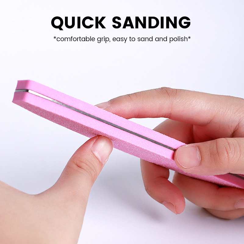 Πολύχρωμο σφουγγάρι Half Moon Nail Files Αντικατάσταση μαξιλαριού για μεταλλική λίμα νυχιών Μίας χρήσης Pad γυαλόχαρτο διπλής όψης Buffer 100 Grit