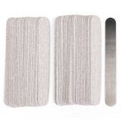 10 τμχ Μίνι αφαιρούμενα μαξιλαράκια λίμας νυχιών 100/180/240 Γκρι λωρίδες γυαλόχαρτου διπλής όψης Μεταλλικό αντικαθιστώμενο γυαλόχαρτο για μανικιούρ