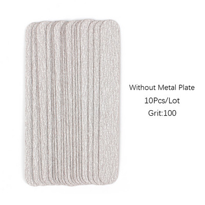 10 τμχ Μίνι αφαιρούμενα μαξιλαράκια λίμας νυχιών 100/180/240 Γκρι λωρίδες γυαλόχαρτου διπλής όψης Μεταλλικό αντικαθιστώμενο γυαλόχαρτο για μανικιούρ