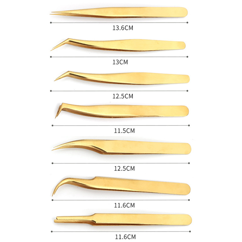 1 τεμ. τσιμπιδάκια για βλεφαρίδες από ανοξείδωτο ατσάλι, ίσια και καμπύλα τσιμπιδάκια υψηλής ακρίβειας, αντιστατικά τσιμπιδάκια για επεκτάσεις βλεφαρίδων