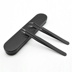 Roostevaba ripsmete pintsettide komplekt Professionaalne ripsmete pikendamiseks Gold Decor Antistaatilised kulmupintsetid ripsmete pikendamiseks