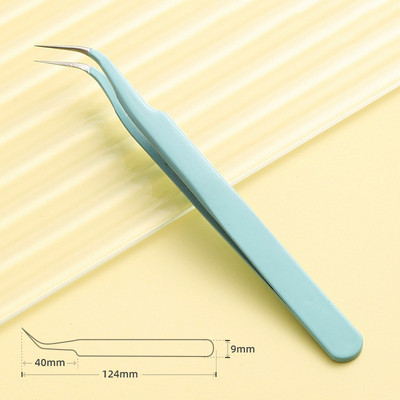 Ανοξείδωτο ατσάλι ίσιο + καμπύλες χρωματιστές λαβίδες για αυτοκόλλητο νυχιών στρας Εργαλείο επιλογής μακιγιάζ βλεφαρίδων DIY τσιμπιδάκι