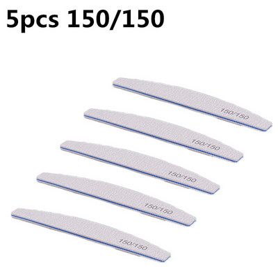 5 τμχ/σετ Επαγγελματικές λίμες νυχιών Half Moon διπλής όψης 80/100/150/180/240 Grit Gel Polishing Grinding Nails Triming Tools