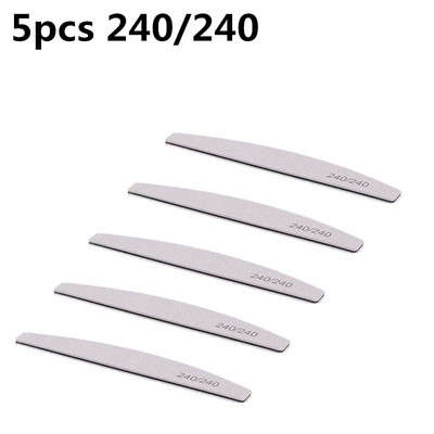 5 τμχ/σετ Επαγγελματικές λίμες νυχιών Half Moon διπλής όψης 80/100/150/180/240 Grit Gel Polishing Grinding Nails Triming Tools