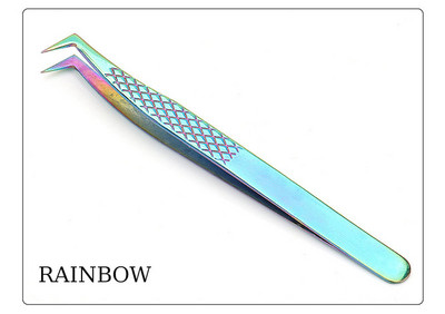 HOLLYLASH penkių spalvų nerūdijančio plieno blakstienų priauginimo pincetai profesionalūs makiažo įrankiai