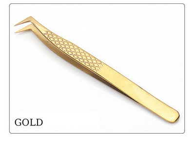 HOLLYLASH penkių spalvų nerūdijančio plieno blakstienų priauginimo pincetai profesionalūs makiažo įrankiai