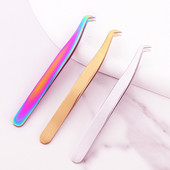 Pensetă pentru gene Pensetă profesională pentru sprâncene Clip de extensie pentru gene Clestă de precizie din aur Accesorii pentru gene Instrumente de machiaj pentru arta unghiilor