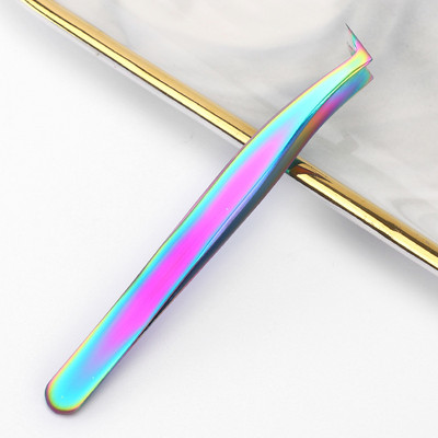 Pensetă pentru gene Pensetă profesională pentru sprâncene Clip de extensie pentru gene Clestă de precizie din aur Accesorii pentru gene Instrumente de machiaj pentru arta unghiilor