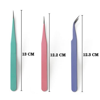 Eyelash Tweezers Nail Art Lash Extensions Tweezers High Precision Anti-static Tweezers For Beauty Eyelash Extension Supplies