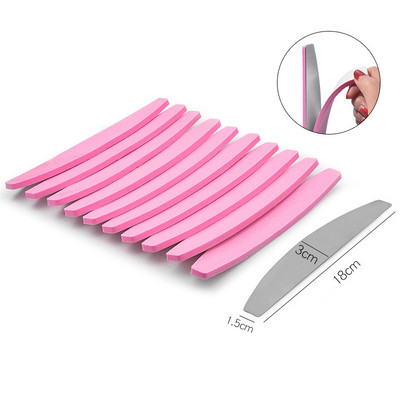 10 komada brusnog papira, zamjenske turpije za nokte s metalnom pločicom, ružičasta, dvostrani UV GEL lak za nokte, brusni pufer trake, alati za manikuru