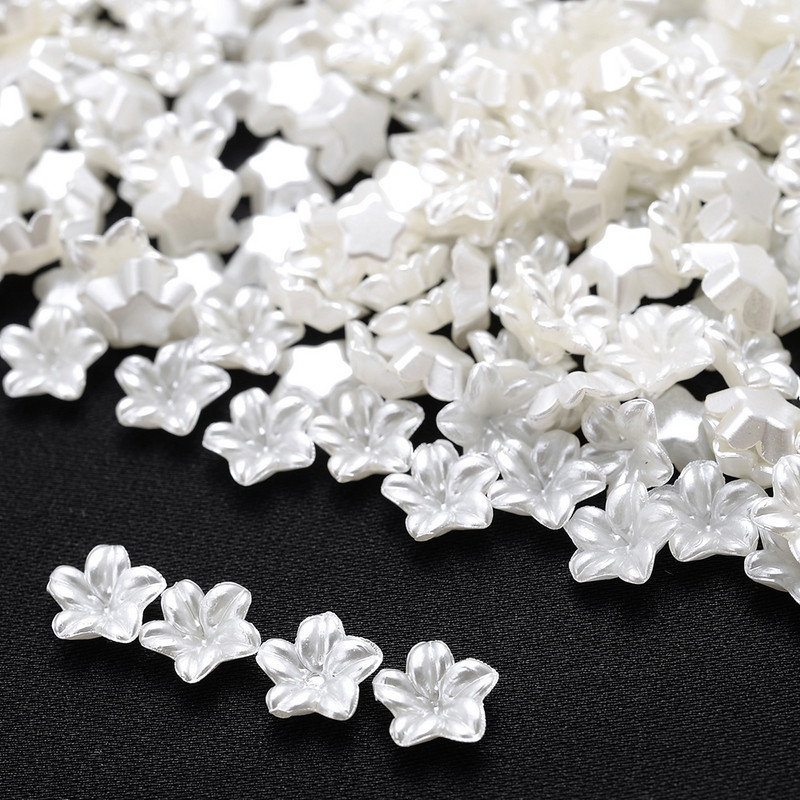 iYOE 100pcs7mm Mini cvjetne perle Flatback Imitacija bisera Akrilne perle za izradu nakita Nail Art Decor Diy Ručni rad bez rupa