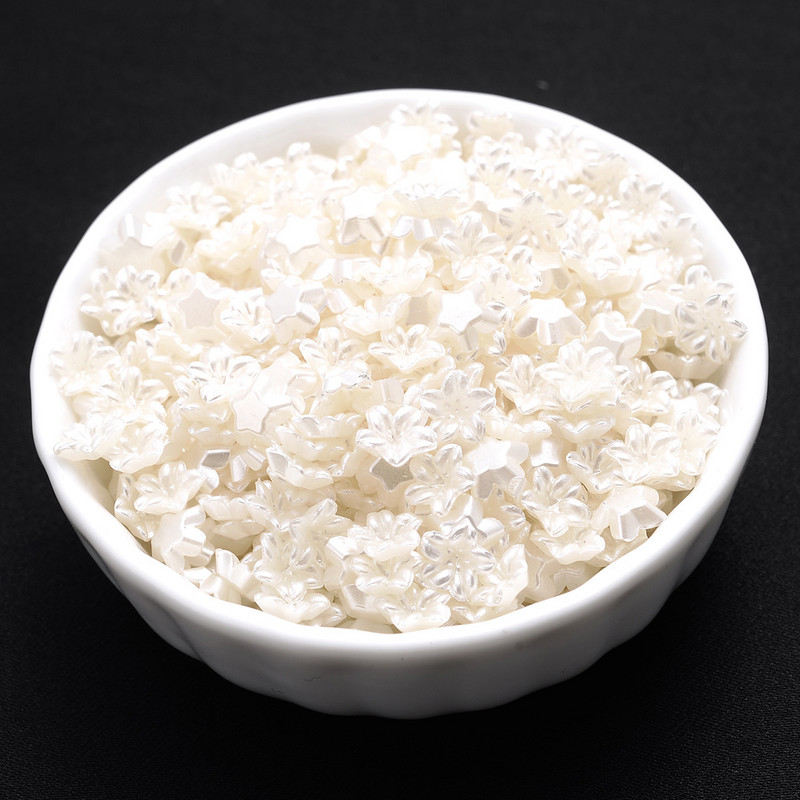 iYOE 100pcs7mm Mini cvjetne perle Flatback Imitacija bisera Akrilne perle za izradu nakita Nail Art Decor Diy Ručni rad bez rupa