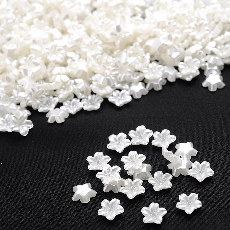 iYOE 100pcs7mm Mini cvjetne perle Flatback Imitacija bisera Akrilne perle za izradu nakita Nail Art Decor Diy Ručni rad bez rupa