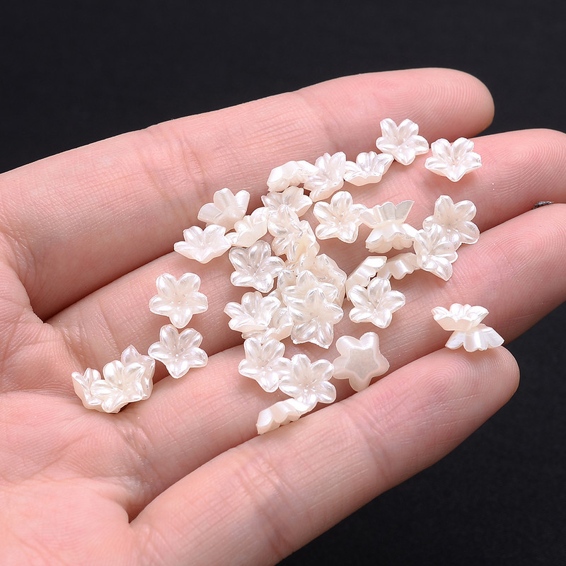 iYOE 100pcs7mm Mini cvjetne perle Flatback Imitacija bisera Akrilne perle za izradu nakita Nail Art Decor Diy Ručni rad bez rupa