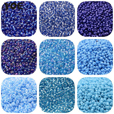 iYOE 300/600/1500 бр. 3 мм градиентни сини мини мъниста за изработка на бижута, гривна, колие, свободен разделител, чешки стъклени мъниста