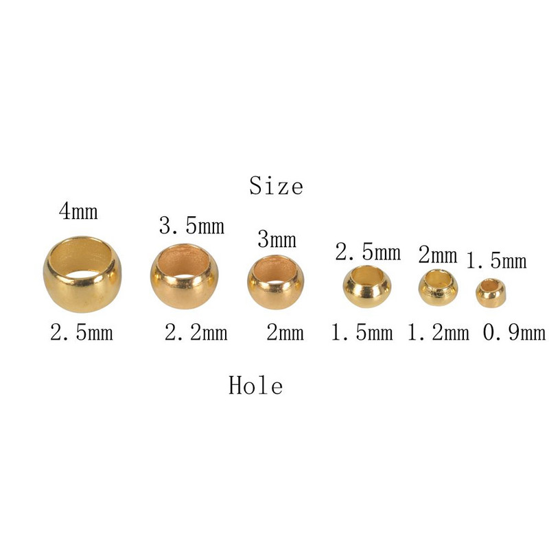 200-500 db/tétel karkötő barkács golyós krimpelő gyöngyök kiegészítők dugó távtartó gyöngyök ékszerkészítéshez kellékek