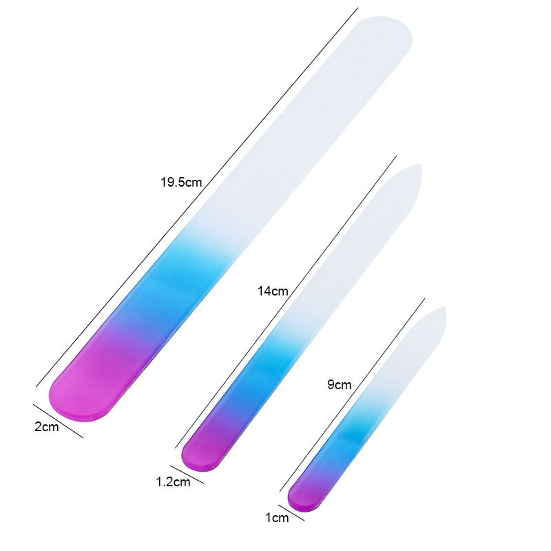 3 vnt stiklinis nagų dildės gelis UV lakas, skirtingi dydžiai, patvarus profesionalus manikiūro gradientas, didelis šlifavimo nagų dildės buferio įrankiai