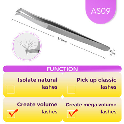 MILAMOD Pinceta za nadogradnju trepavica Kliješta Profesionalne pincete Visoko precizne pincete za trepavice od nehrđajućeg čelika škare Šminka