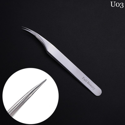 1Gb Super Sharp skropstu pieaudzēšanas pincetes nerūsējošā tērauda uzacu pincetes izliektas taisnas skropstu klipši grima rīki NTC01-04