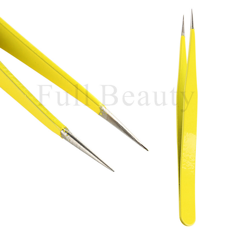 1vnt Super Sharp blakstienų priauginimo pincetai nerūdijančio plieno antakių pincetai išlenkti tiesūs blakstienų segtukai makiažo įrankiai NTC01-04