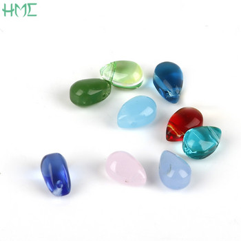 5PCS 9x6mm Чешки кристал Teardrop Водна капка Стъклени мъниста Rondelle за изработка на бижута Аксесоари Направи си сам Чар Колие Обеци