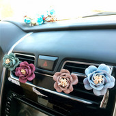 JOORMOM χειροποίητο ύφασμα καμέλια εξόδου αέρα αυτοκινήτου κλιπ αρώματος κλιματιστικό αυτοκινήτου γυναικεία κοσμήματα αρωμάτων