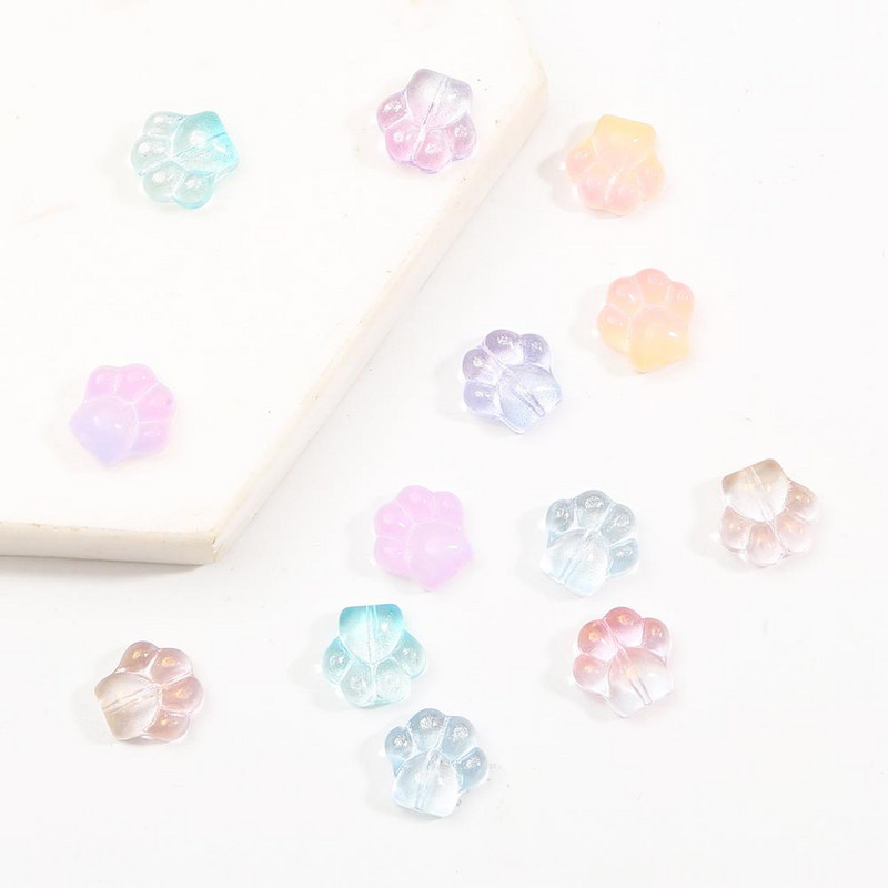 Mix Colors Cat Claw Beads Loose Spacer Glass Beads Charms Σύνδεσμος για βραχιόλι κολιέ Για DIY γυάλινα αξεσουάρ
