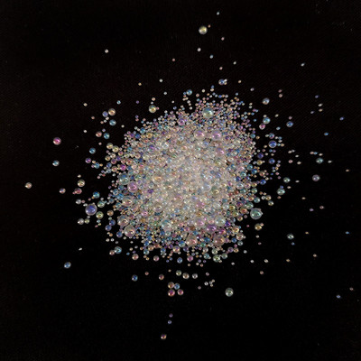 Klaasmulli rant mittepoorne AB maagiline väike ümmargune rant mullihelmes läbipaistev blister küünte täiustamise mikrohelmes isetegemise materjal